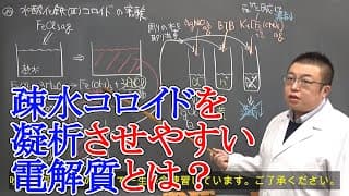 【高校化学】コロイド②　水酸化鉄(Ⅲ)コロイドの実験・透析の計算問題