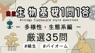 【生物基礎１問1答】植生から生態系までを総復習できる厳選35問！