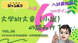 文学的文章（小説・随筆・詩）の読み方①　高校受験国語・大学受験基礎国語【レシピ３ ジャンル３】先生は＜遅咲きパパ＞です