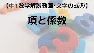 中1 数学 文字の式 8 項と係数｜超わかりやすく解説【定期テスト対策 授業動画】