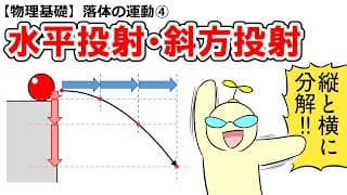〈水平投射・斜方投射〉どっちが先に着地するか【落体の運動④】